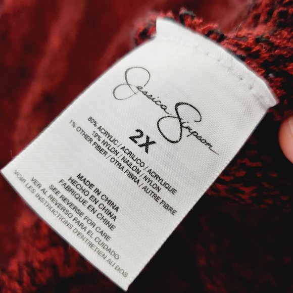 Jessica Simpson Red Off-the-Shoulder Sweater - Picture 10 of 14